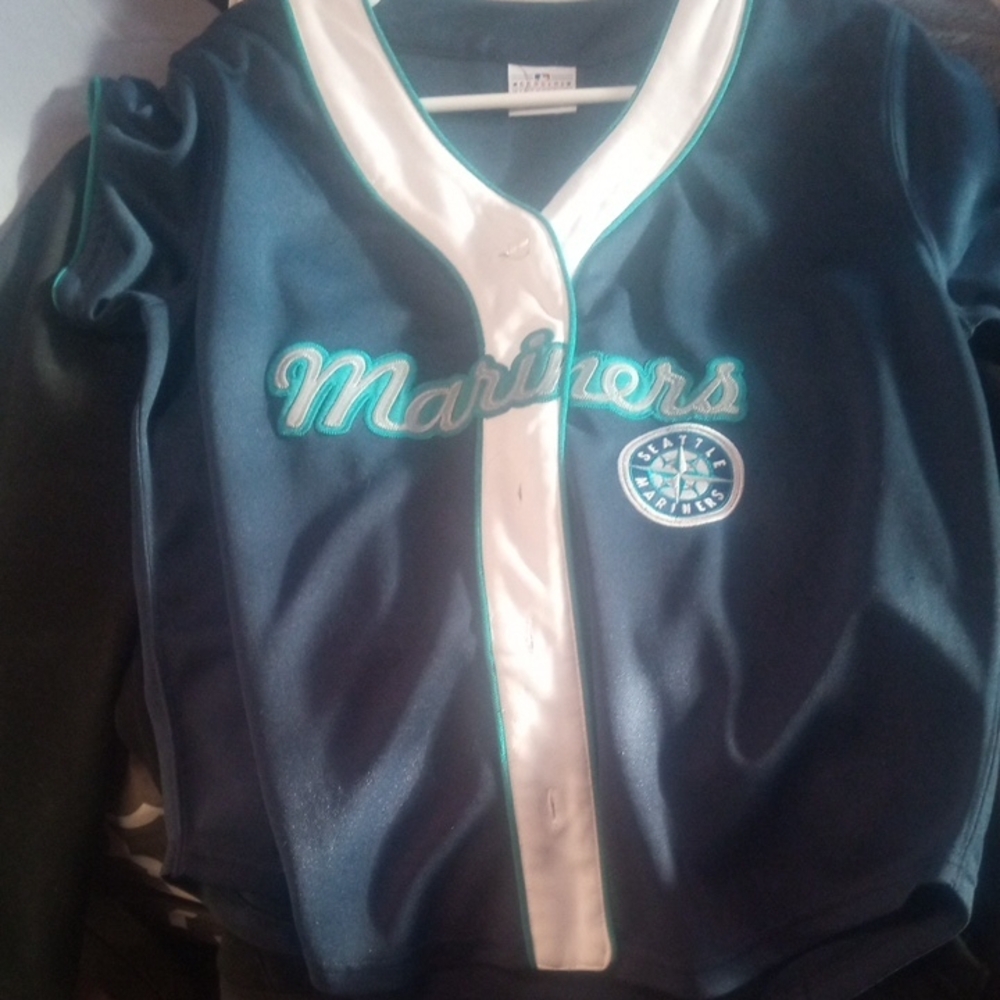 Women's Blue and White Mariners Jacket